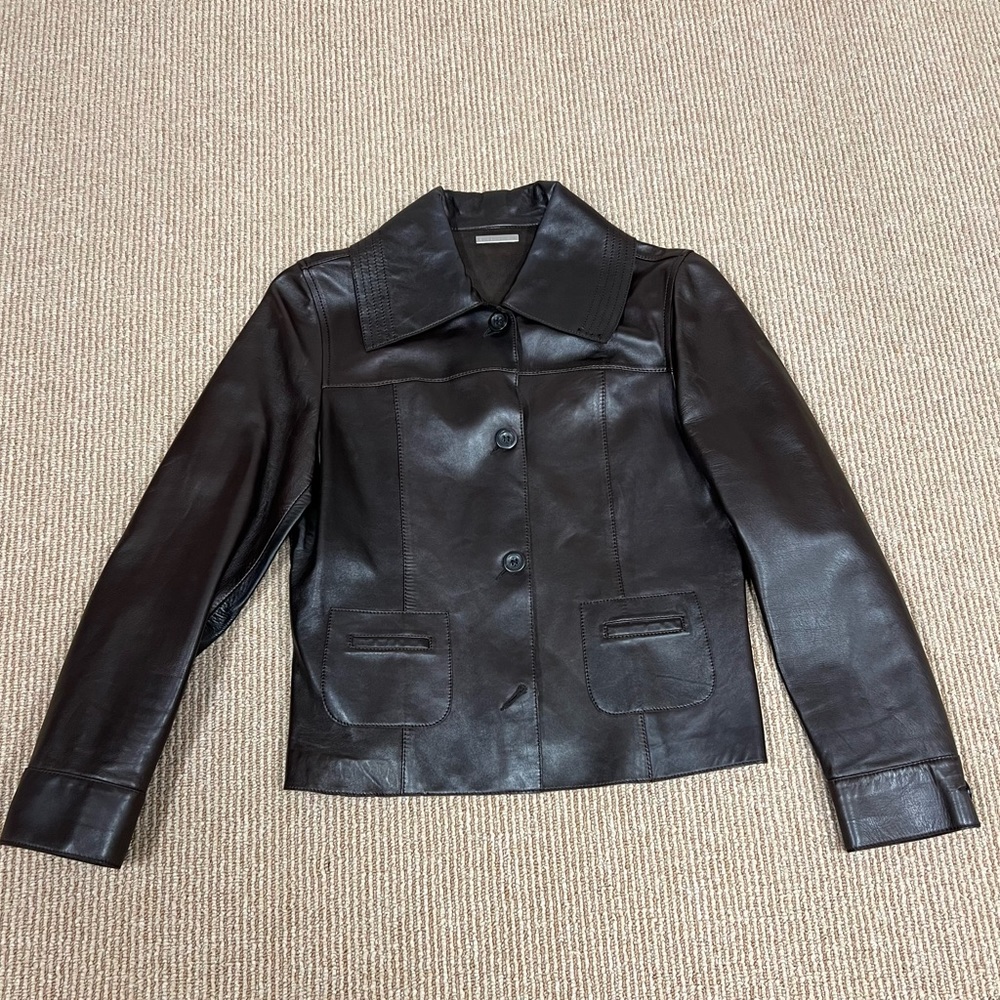 Barbara Bui Dark Brown Leather jacket.